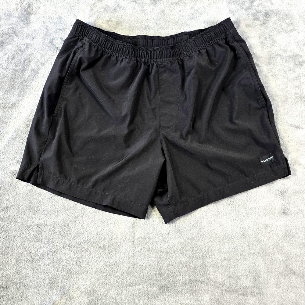 Hollister California Women's Shorts L Black Active Running Drawstring Pockets